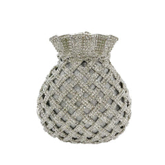 Women's Pouch Shaped Crystal Clutch