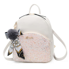 Women's Glittering Backpack with Bow