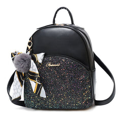 Women's Glittering Backpack with Bow
