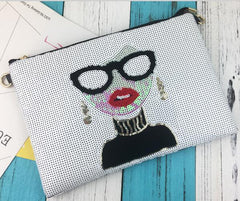 Women's Fashion Victim Design Sequined Clutch