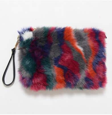 Women's Plush Fur Clutch