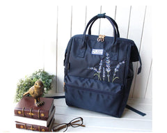 Women's Lavender Embroidery Travel Backpack