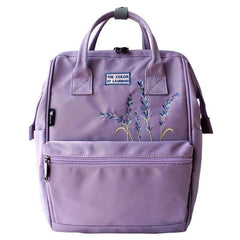 Women's Lavender Embroidery Travel Backpack