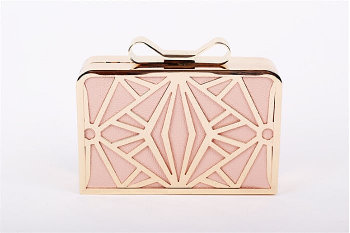 Women's Gold Geometric Clutch