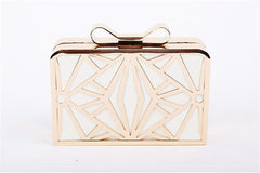 Women's Gold Geometric Clutch