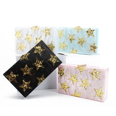 Women's Golden Stars Design Clutch