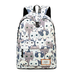 Women's Backpack with Cute Cats Print