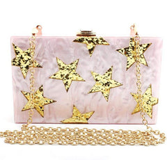 Women's Golden Stars Design Clutch
