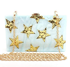 Women's Golden Stars Design Clutch