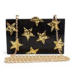 Women's Golden Stars Design Clutch