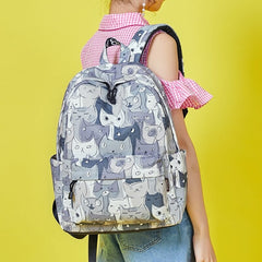 Women's Backpack with Cute Cats Print