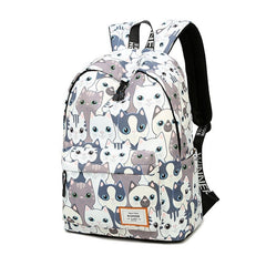Women's Backpack with Cute Cats Print