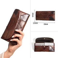 Women's Diamond Patchwork Genuine Leather Purse