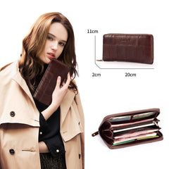 Women's Diamond Patchwork Genuine Leather Purse