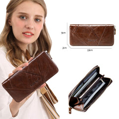 Women's Diamond Patchwork Genuine Leather Purse