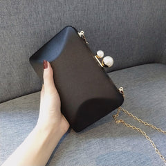 Women's Satin Pearled Mini Evening Bag