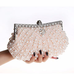 Luxury Pearls Decorated Evening Bag