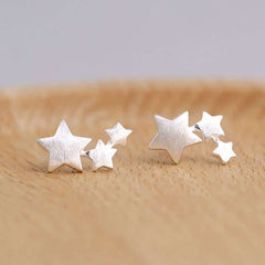 Women's Little Stars 925 Sterling Silver Stud Earrings