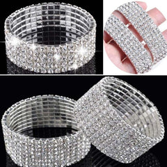 Full Rhinestone Elastic Bracelet for Women