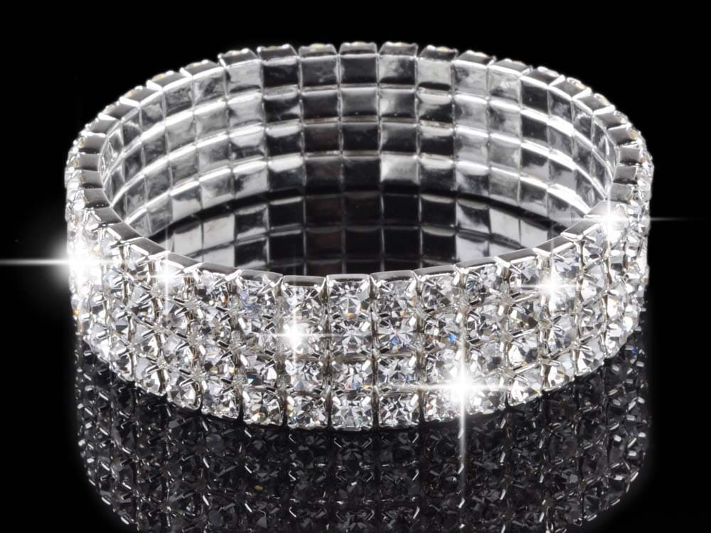 Full Rhinestone Elastic Bracelet for Women
