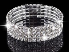 Full Rhinestone Elastic Bracelet for Women