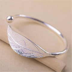 Leaf Shaped 925 Sterling Silver Bracelet