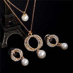 Women's Vintage Pearl Imitation Jewelry Set