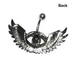 Angel Wing Design Belly Piercing with Crystal