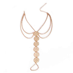 Carved Metal Coins Anklet