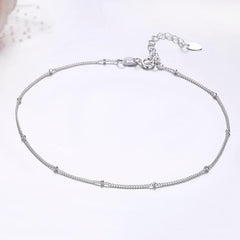 Minimalistic Silver Ankle Bracelet
