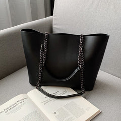 Women's Simple Tote Bag with Chain Handles