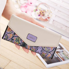 Floral Patterned Long Women's Wallet