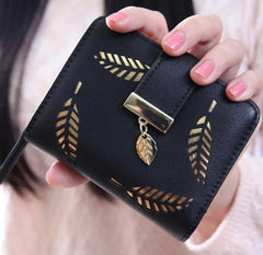 Women's Hollowed Leaves Pattern Wallet