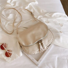 Women's Crossbody Bag with Tassels