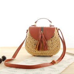 Women's Boho Straw Crossbody Bag