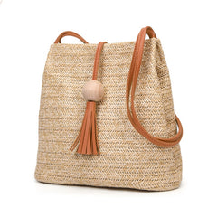 Women's Boho Straw Crossbody Bag