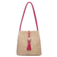 Women's Boho Straw Crossbody Bag