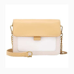 Mimi Contrast Color Leather Crossbody Bag for Women