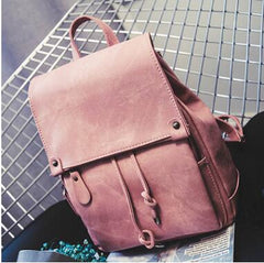 Women's Preppy Style PU Leather Backpack