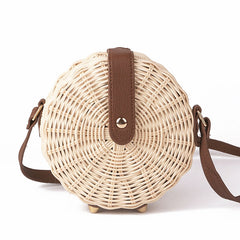 Women's Safari Style Woven Straw Crossbody Bag