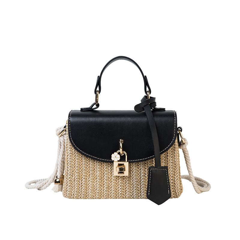 Women's Rattan Detail Top-Handle Bag