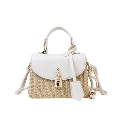 Women's Rattan Detail Top-Handle Bag