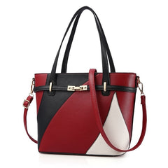 Luxury Geometric Patterned Women's PU Leather Handbag