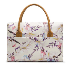 Exquisite Flowers Printed Waterproof Canvas Laptop Bag
