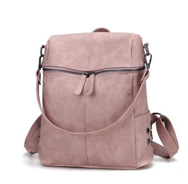 Trendy Women's Multifunctional Solid Color Backpack