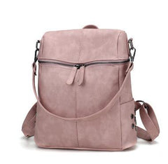 Trendy Women's Multifunctional Solid Color Backpack