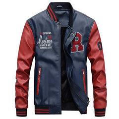 Men's Leather Bomber Jacket