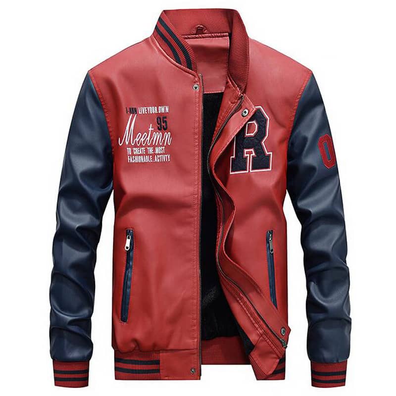 Men's Leather Bomber Jacket