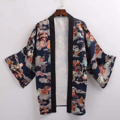 Cartoon Printed Japanese Short Kimono
