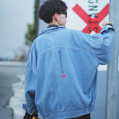 Korean Themed Oversized Men's Denim Jacket